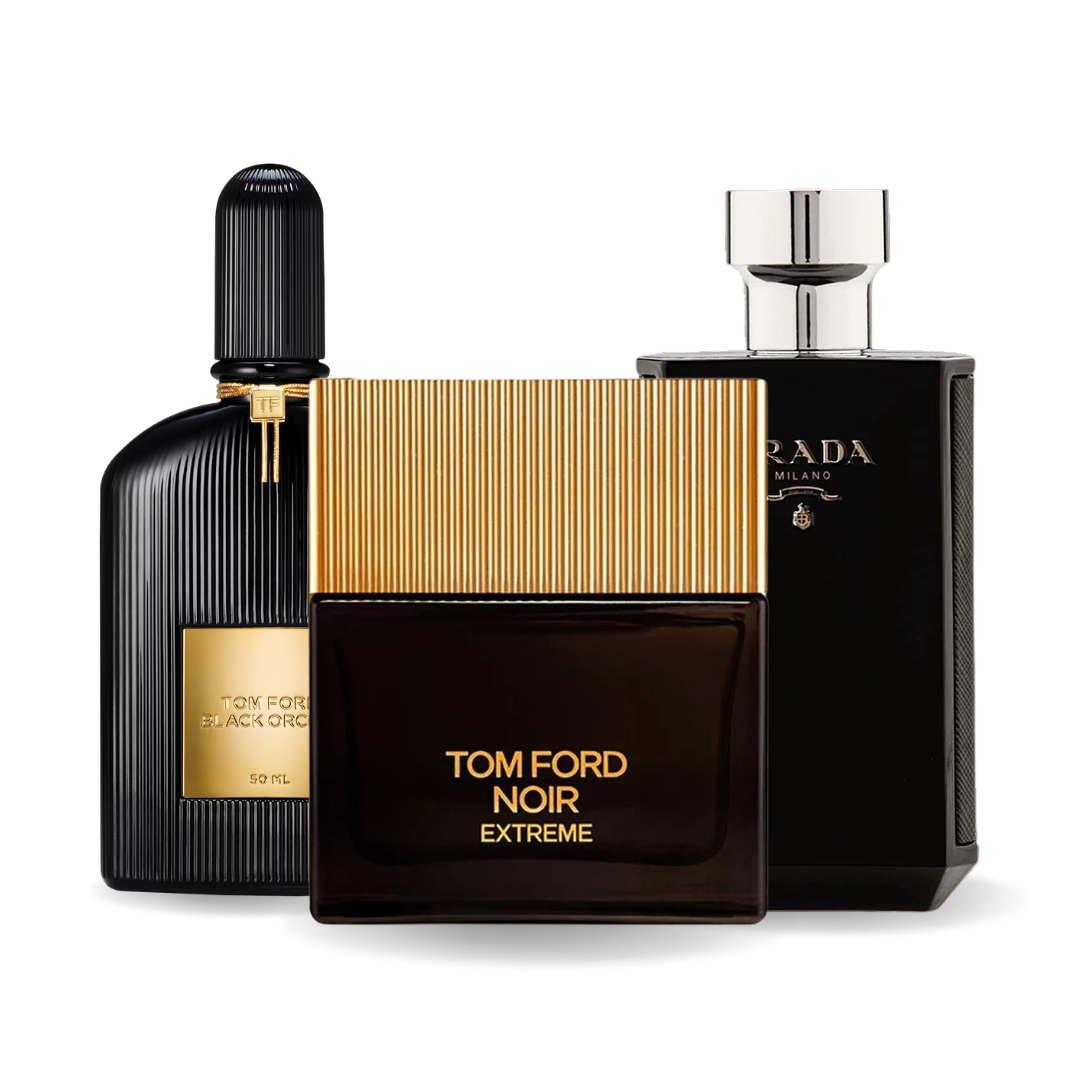 Coffret de 3 parfums: BLACK ORCHID, NOIR EXTREME, PRADA INTENSE 100ml