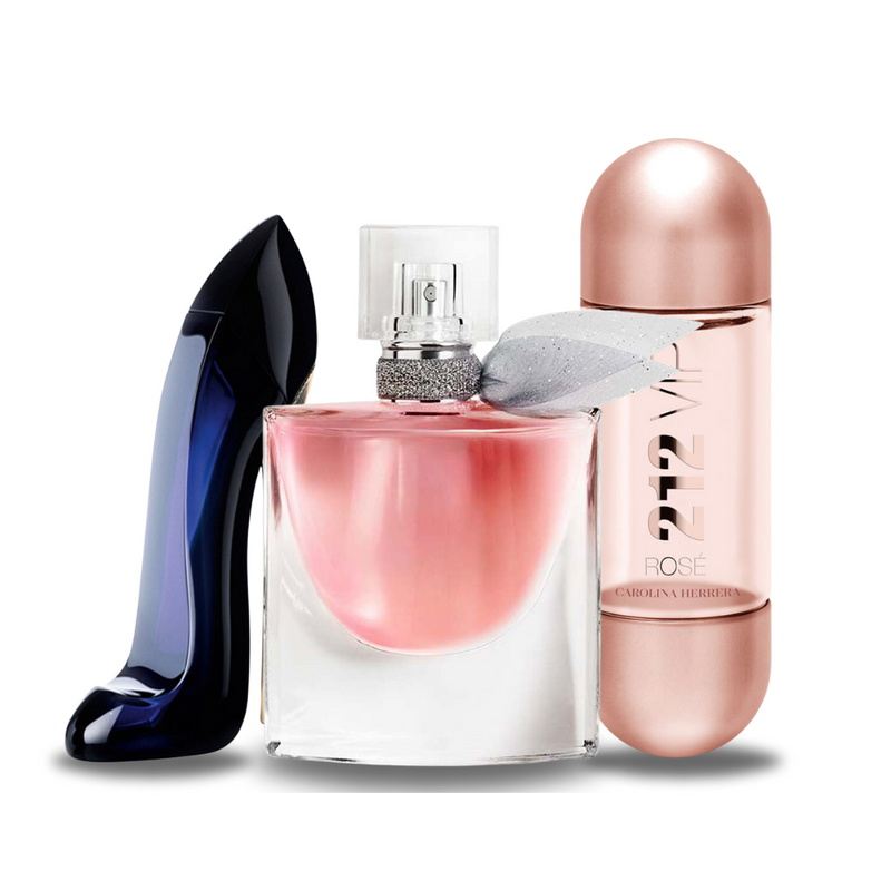 Coffret de 3 parfums: Carolina Herrera GOOD GIRL, Lancôme LA VIE EST BELLE e Carolina Herrera 212 VIP ROSÉ 100ml