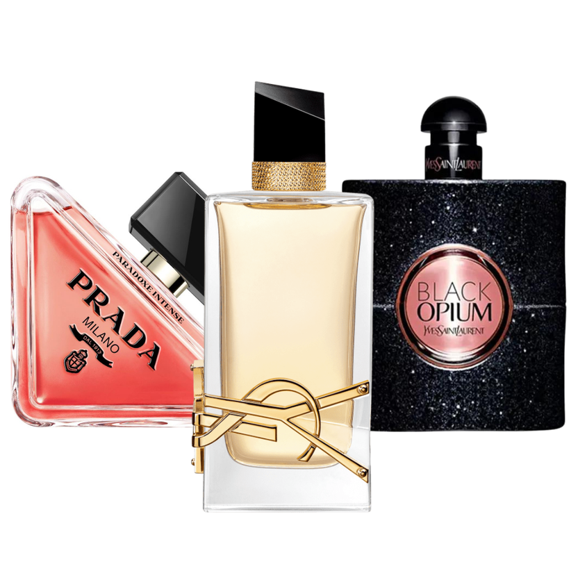 Coffret de 3 parfums: Prada Paradoxe, Black Opium Yves Saint Laurent, Libre 100ml